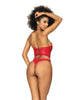 Lataa kuva gallerian katseluohjelmaan, Wet Look Two in One Babydoll Red LG
