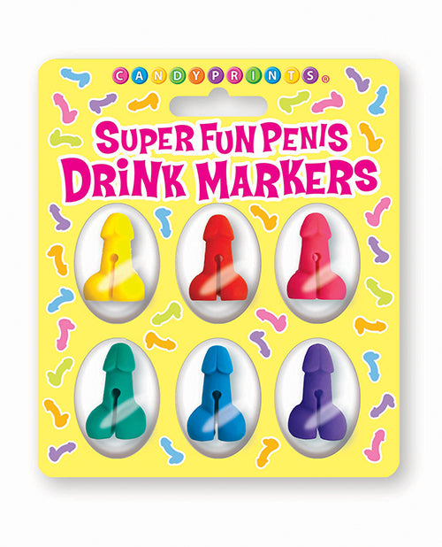 Marcadores de cóctel con forma de pene divertidos Set de seis para fiesta