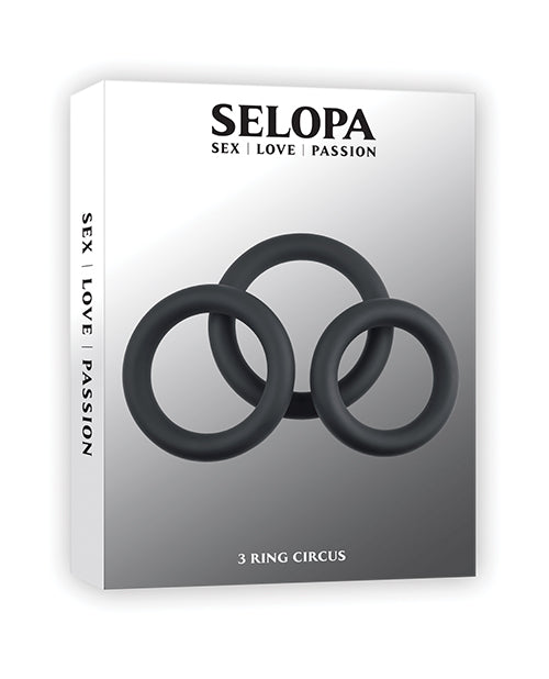 Selopa 3 Ring Circus Silicone Penis Ring Set Black