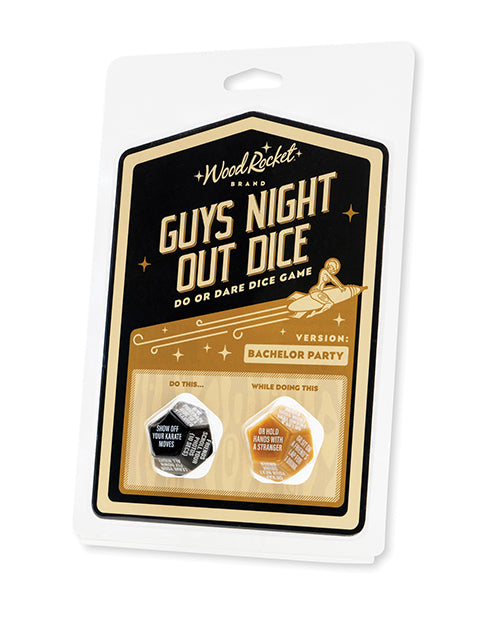 Cargue la imagen en el visor de la galería, Wood Rocket Guys Night Out Do or Dare Dice Game - Black
