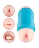 Load image into Gallery viewer, Delite Two Ways Mouth &amp; Ass Masturbator - White
