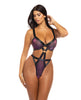Carica l'immagine nel visualizzatore Galleria, Jade Underwire High Leg Strappy Teddy Dark Iridescent/Black LG
