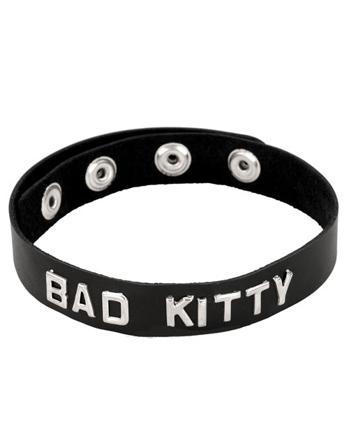 Spartacus Bad Kitty Premium Oil Tanned Leather Collar Black Adjustable