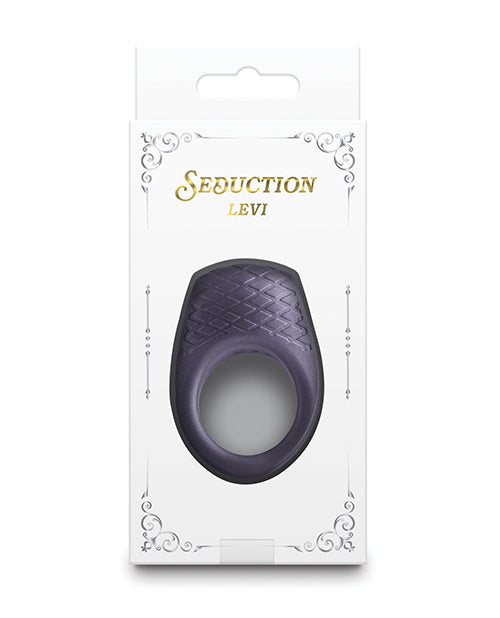 Seduction Levi Silicone Vibrating Cock Ring Metallic Grey Rechargeable 3 Speeds