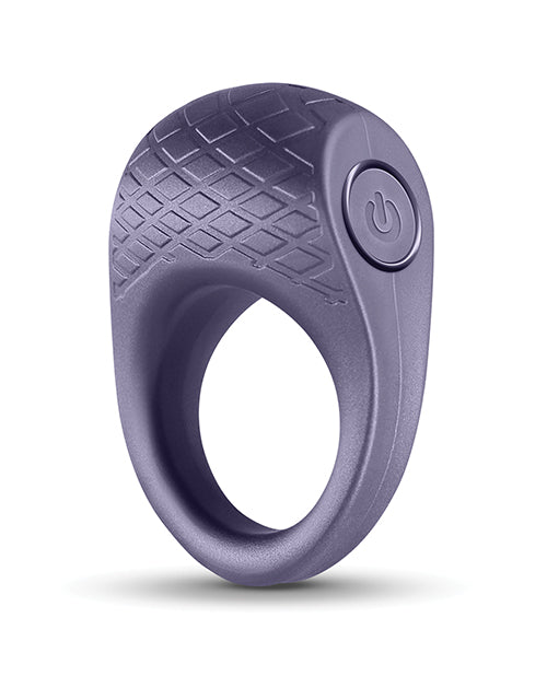 Seduction Levi Silicone Vibrating Cock Ring Metallic Grey Rechargeable 3 Speeds