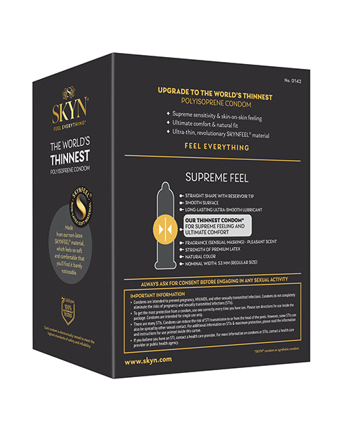 Lifestyles SKYN Supreme Feel Condoms Pack Of 20 Lubricated Polyisoprene For Maximum Sensitivity