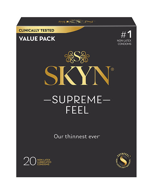 Lifestyles SKYN Supreme Feel Condoms Pack Of 20 Lubricated Polyisoprene For Maximum Sensitivity