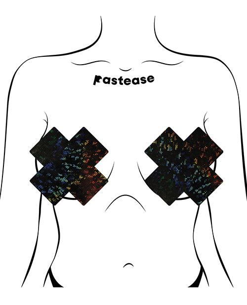 Pastease Coverage Disco Plus X Black One Size Breast Covers
