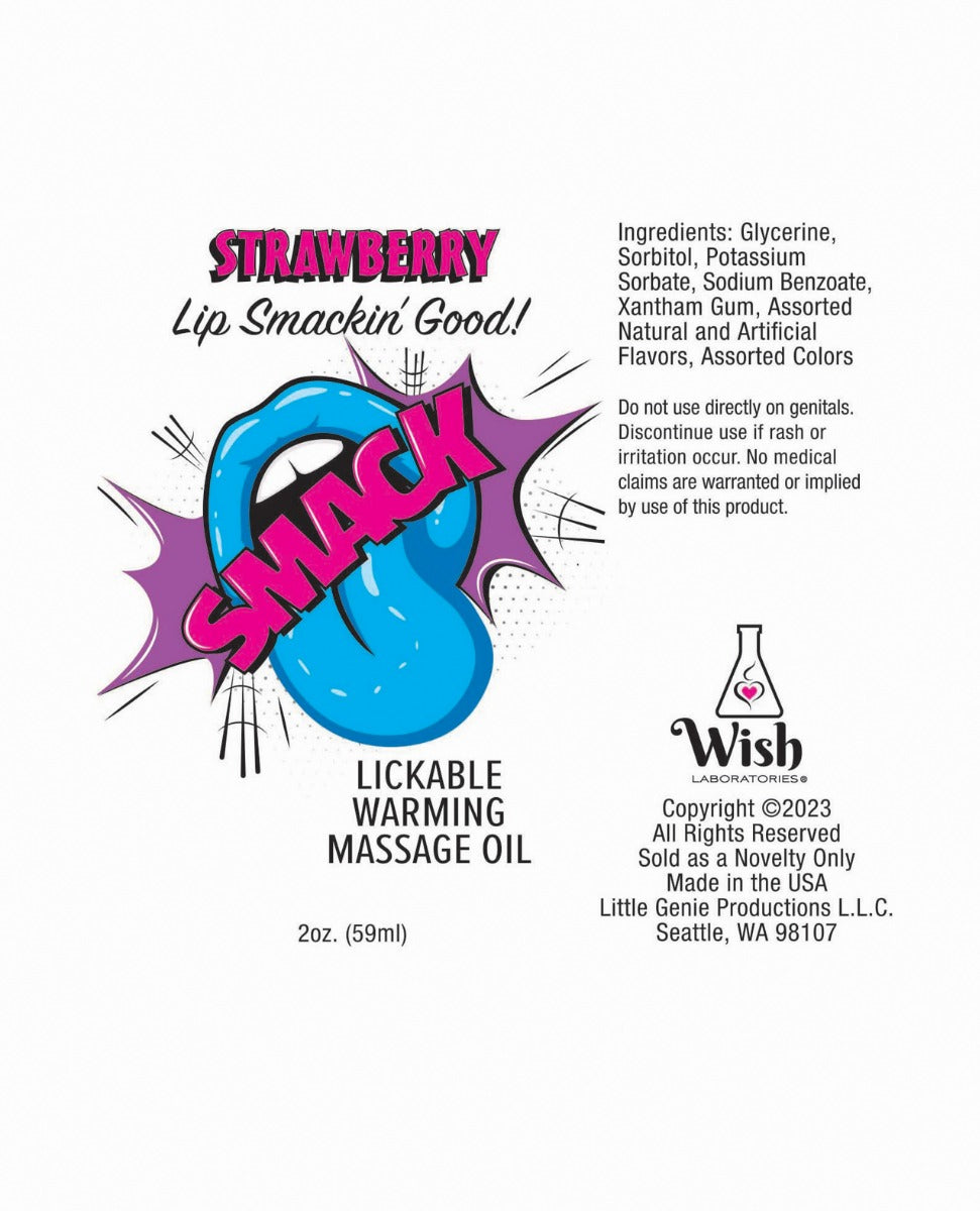 Smack Warming Massage Oil - 2 oz Strawberry