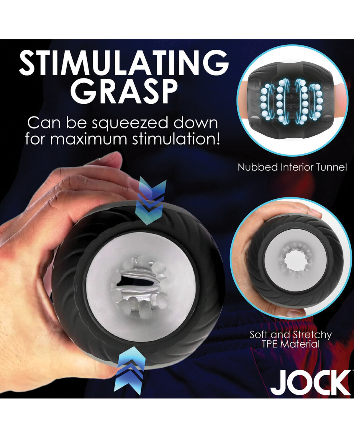 Curve Toys Jock 10x Vibrating Double Masturbator