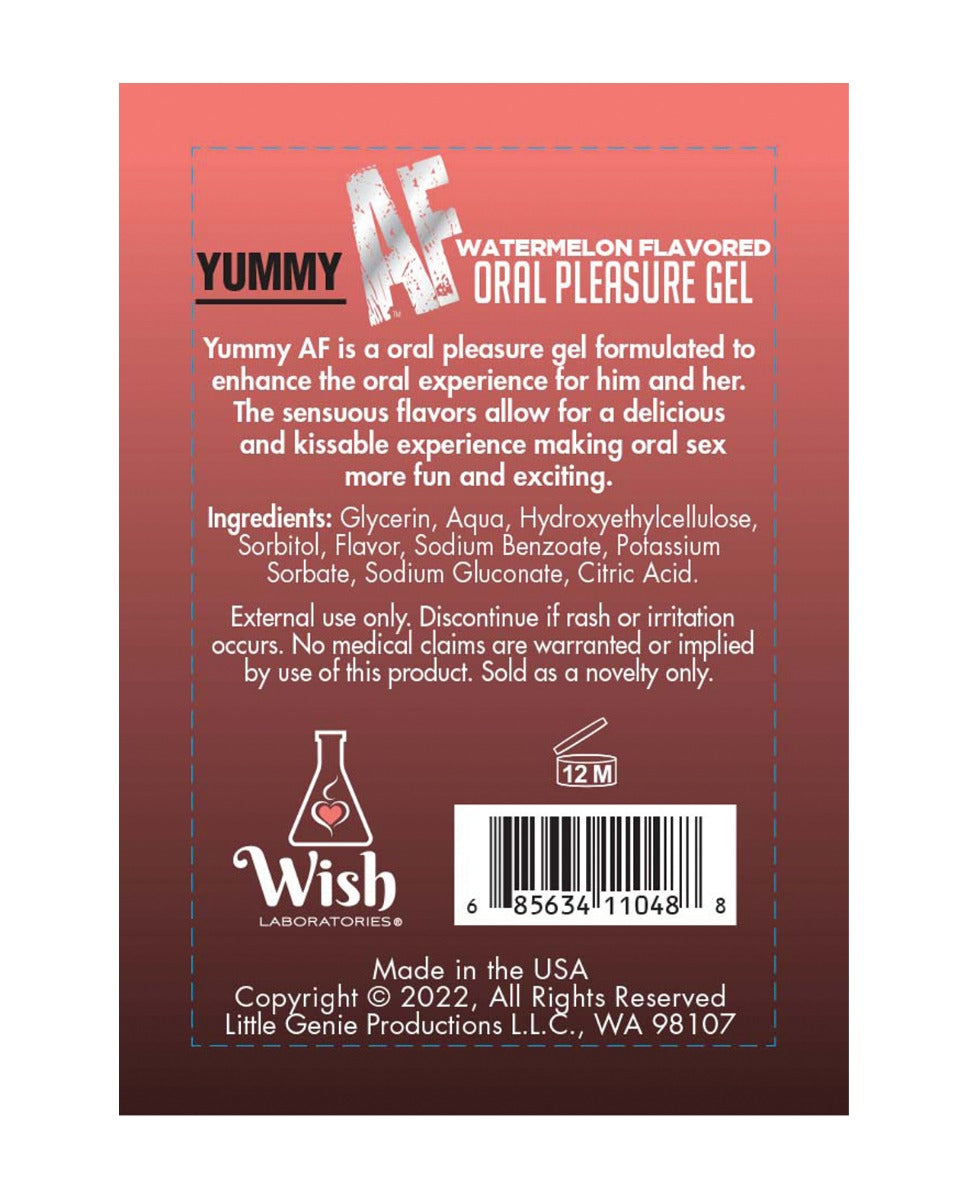 Yummy AF Watermelon Oral Pleasure Gel Lubricant 2.2 Oz