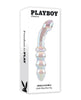 Load image into Gallery viewer, Playboy Pleasure Jewels Double Glass Dildo w/Anal Beads  - Clear
