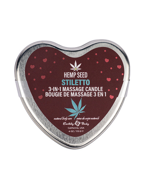 Earthly Body Valentines 3in1 Massage Heart Candle 4.7 oz
