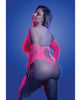 Lataa kuva gallerian katseluohjelmaan, Glow Flashback UV Reactive Rhinestone Teddy With Gloves Or Leg Warmers Neon Pink
