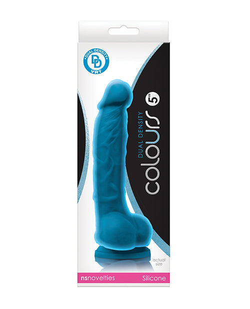 Colours Dobbelt Tæthed 5" Dildo - Blå