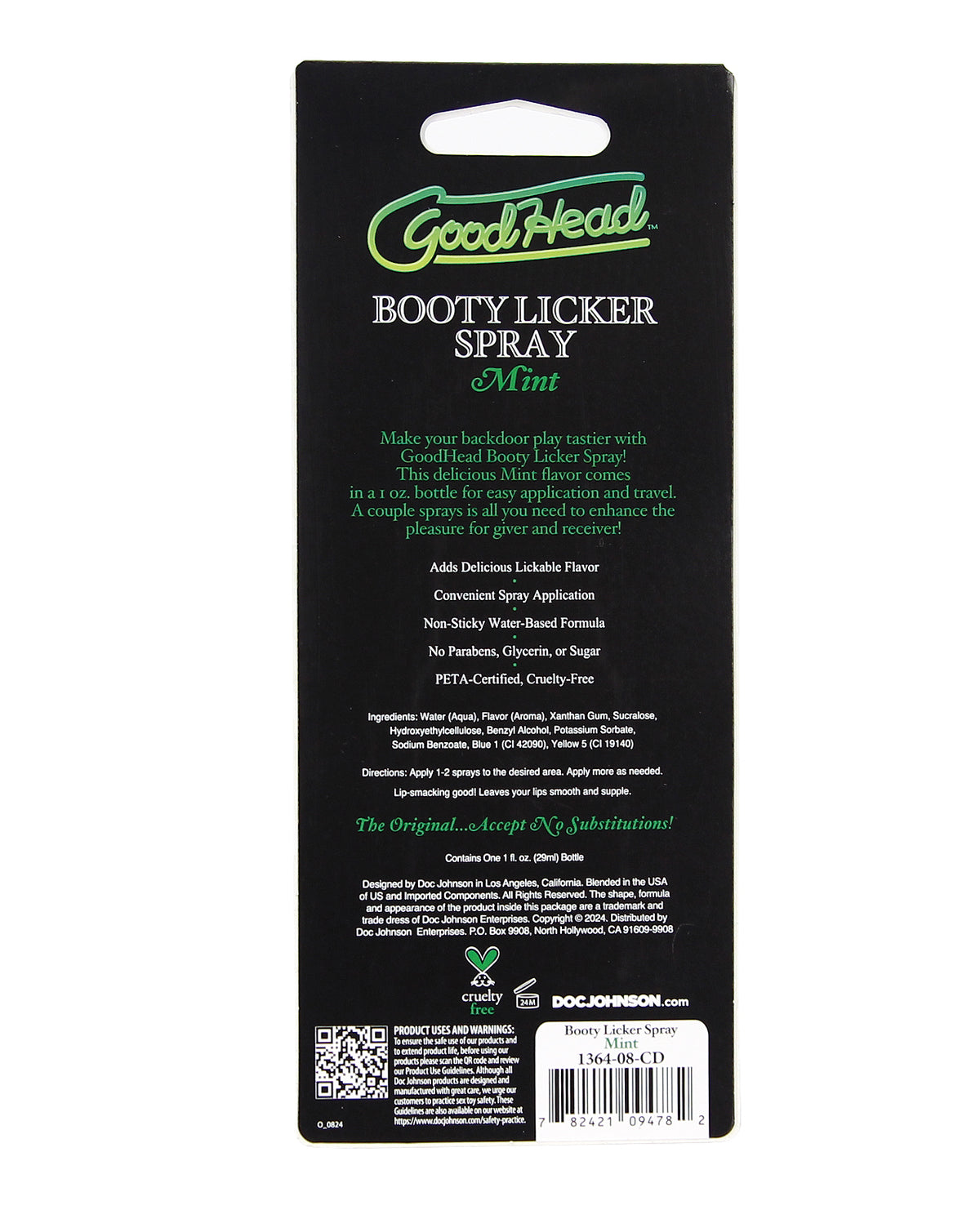 GoodHead Booty Licker Spray - 1 oz Mint