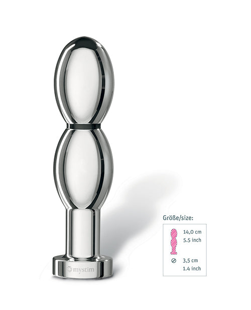 Mystim Oval Aluminum Dildo For E Stim Pleasure And Stimulation
