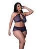 Charger l'image dans la visionneuse de la galerie, Hazy Dayz Butterfly Blacklight Reflective Halter Top &amp; Short 2 pc Set - Black Multi QN

