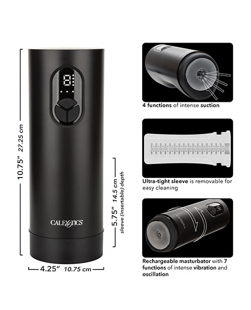 Bionic Vibro Stroker w/Oscillation & Suction - Black