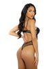 Încărcați imaginea în vizualizatorul Galerie, Belle Noir Chantilly Lace and Satin Teddy - Black LG
