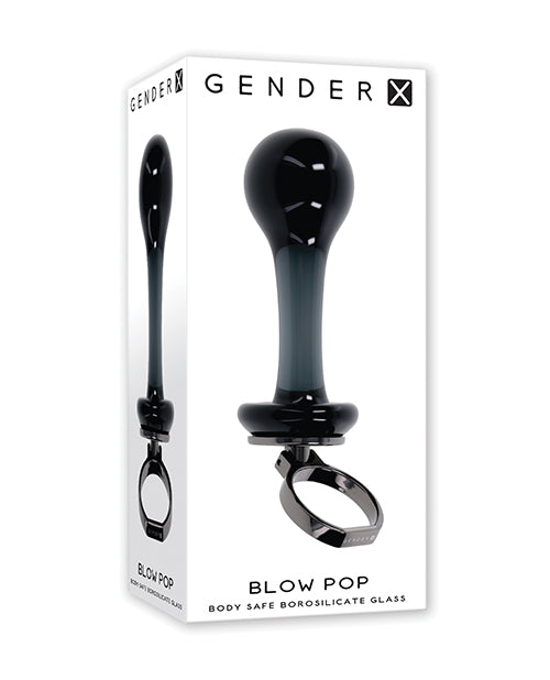Gender X Blow Pop Glass Anal Plug Black Sleek Nonporous