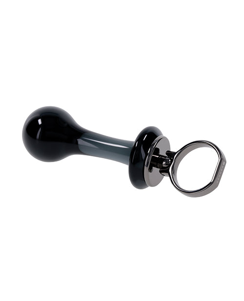 Gender X Blow Pop Glass Anal Plug Black Sleek Nonporous