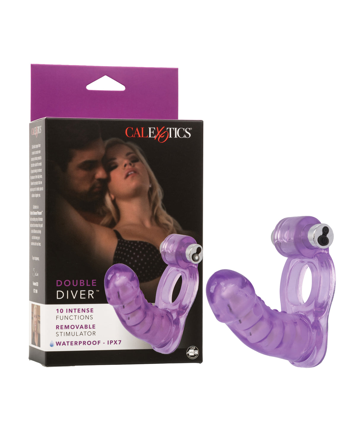 Potenziatore Vibrante Double Diver con Penetratore Flessibile - Viola