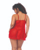 Indlæs billede i gallerifremviser, Sequin Embellished Babydoll w/G-String - Red 3X/4X
