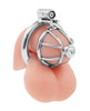 Afbeelding laden in Galerijviewer, Lockmaster Stainless Steel Inverted Micro Chastity Cage w/Urethral Straw - Silver
