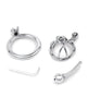 Afbeelding laden in Galerijviewer, Lockmaster Stainless Steel Inverted Micro Chastity Cage w/Urethral Straw - Silver
