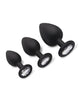 Cargue la imagen en el visor de la galería, Gemsations 3 pc 2.75" &amp; 3.15" &amp; 3.7" Silicone Bling Bling Butt Plug Training Set - Black
