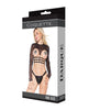 Charger l'image dans la visionneuse de la galerie, Darque Stretch Mesh Long Sleeve Open Bust Crop Top Black OS
