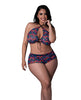 Carica l'immagine nel visualizzatore Galleria, Hazy Dayz Gummy Bear Blacklight Reflective Halter Top &amp; Short 2 pc Set - Multi QN
