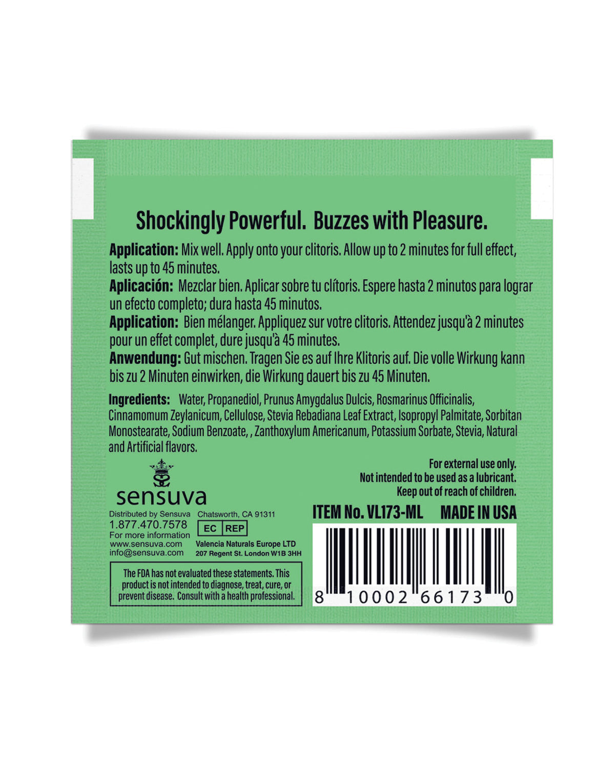 ON For Her Arousal Gel Single Use Packet - 6 ml Spearmint