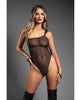 Charger l'image dans la visionneuse de la galerie, Domina One-Shoulder Sheer Mesh Teddy w/Rope Cuffs - Black M/L
