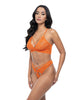 Ladda bilden i Galleri Viewer, Amina Scallop Lace &amp; Mesh Bralette w/Panty 2 pc Set - Dragon Fire Orange S/M
