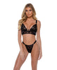 Charger l'image dans la visionneuse de la galerie, Playboy Bunny Charm Mesh Bralette w/Thong 2 pc Set - Black LG

