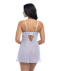 Cargue la imagen en el visor de la galería, Elsie Lace &amp; Mesh Underwire Babydoll w/G-String 2 pc Set - Brunnera Blue S/M
