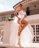 Lataa kuva gallerian katseluohjelmaan, Strapless Lace-Up Bustier w/G-String &amp; Leg Garters 4 pc Set - White L/XL
