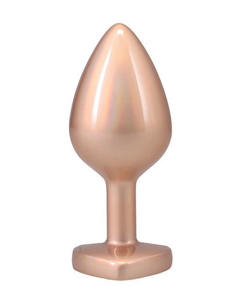 Booty Bling Jeweled Metal Butt Plug Medium Gold Spade Shape