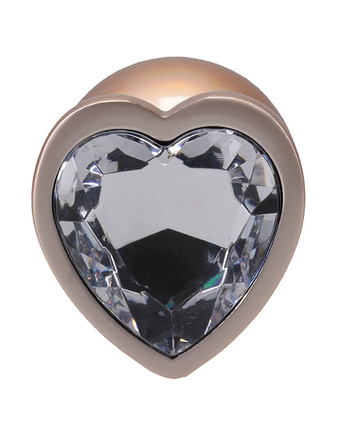 Booty Bling Jeweled Metal Butt Plug Medium Gold Spade Shape