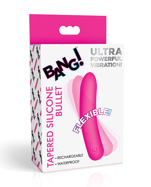 Bang Tapered Flexible Silicone Bullet Pink 3 Speeds 7 Vibration Patterns