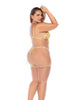 Charger l'image dans la visionneuse de la galerie, Sunlit Bliss Mesh and Lace Babydoll w/Thong 2 pc Set - Yellow 1X/2X
