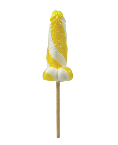 Cock Tailz Liquor Flavored Pecker Pops Banana Daiquiri Yellow White Stripe