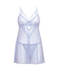 Ladda bilden i Galleri Viewer, Elsie Lace &amp; Mesh Underwire Babydoll w/G-String 2 pc Set - Brunnera Blue 1X/2X

