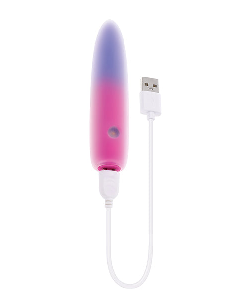 Evolved Paradise Bullet Mini Vibe Pink Purple Dual Silicone Layers Tapered Tip