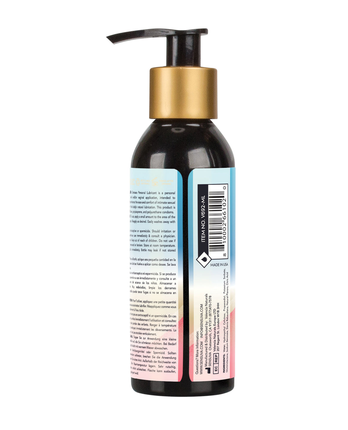 Sensuva Natural Water Based Personal Moisturizer - 4.23 oz Cotton Candy