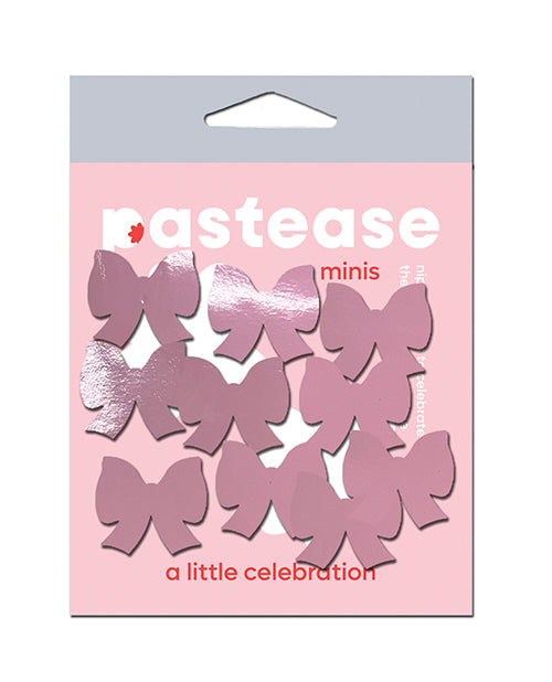 Pastease Mini Faux Leather Bows Baby Pink Pack of 8