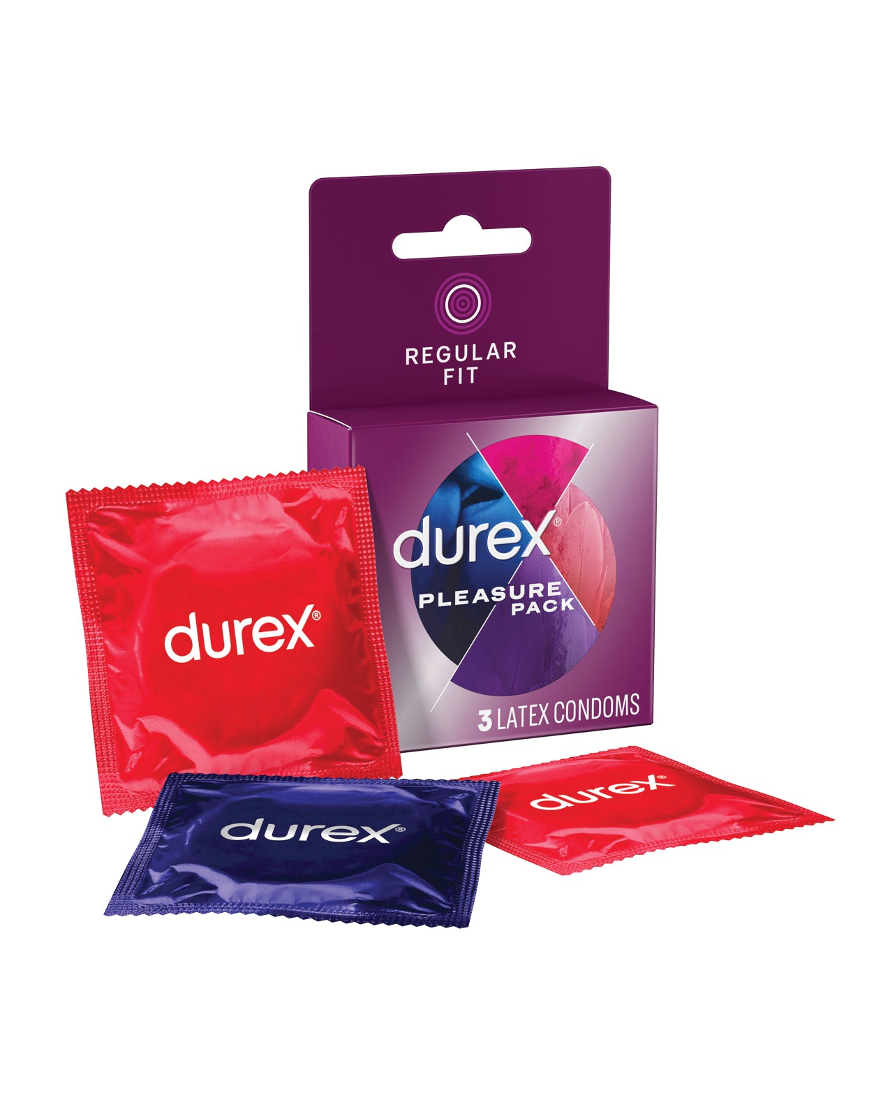Durex Pleasure Pack Condoms Assorted Box 3 Regular Fit Extra Sensitive