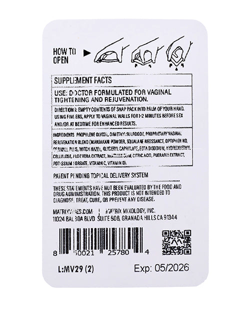 Matrix Vibes Female Enhancement Instant Arousal Serum Display Of 24 Pack 0.10 Oz